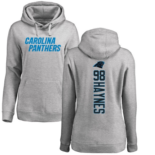Carolina Panthers Ash Women Marquis Haynes Backer NFL Football 98 Pullover Hoodie Sweatshirts